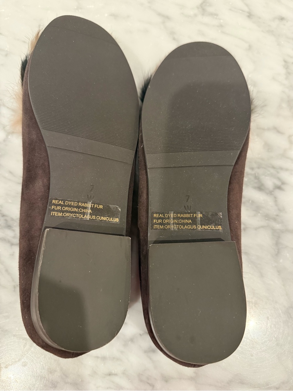 Vaneli Dark Brown Suede Flats with Tan Fur Accent NWT - Picture 2 of 7